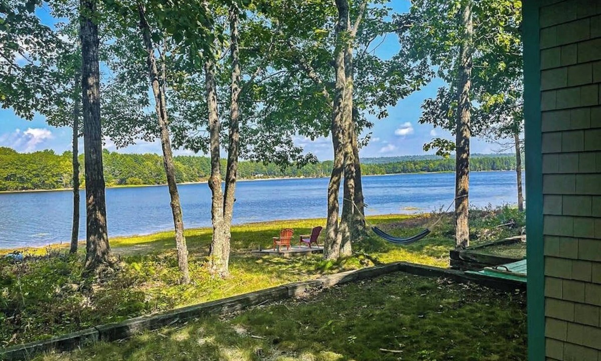 Mariaville Cabin | Cozy lakefront cabin with amazing views, deck, firepit, & water access