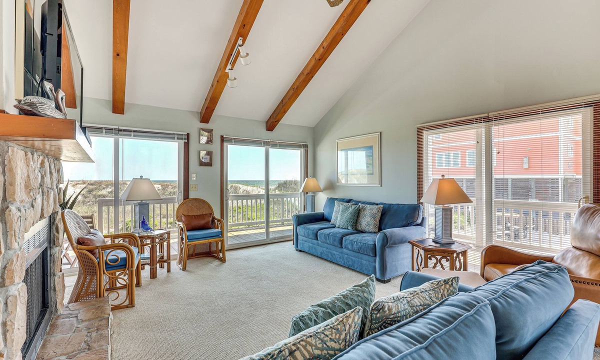 Yaupon Beach House | Deck & View: Oceanfront Oasis in Oak Island!