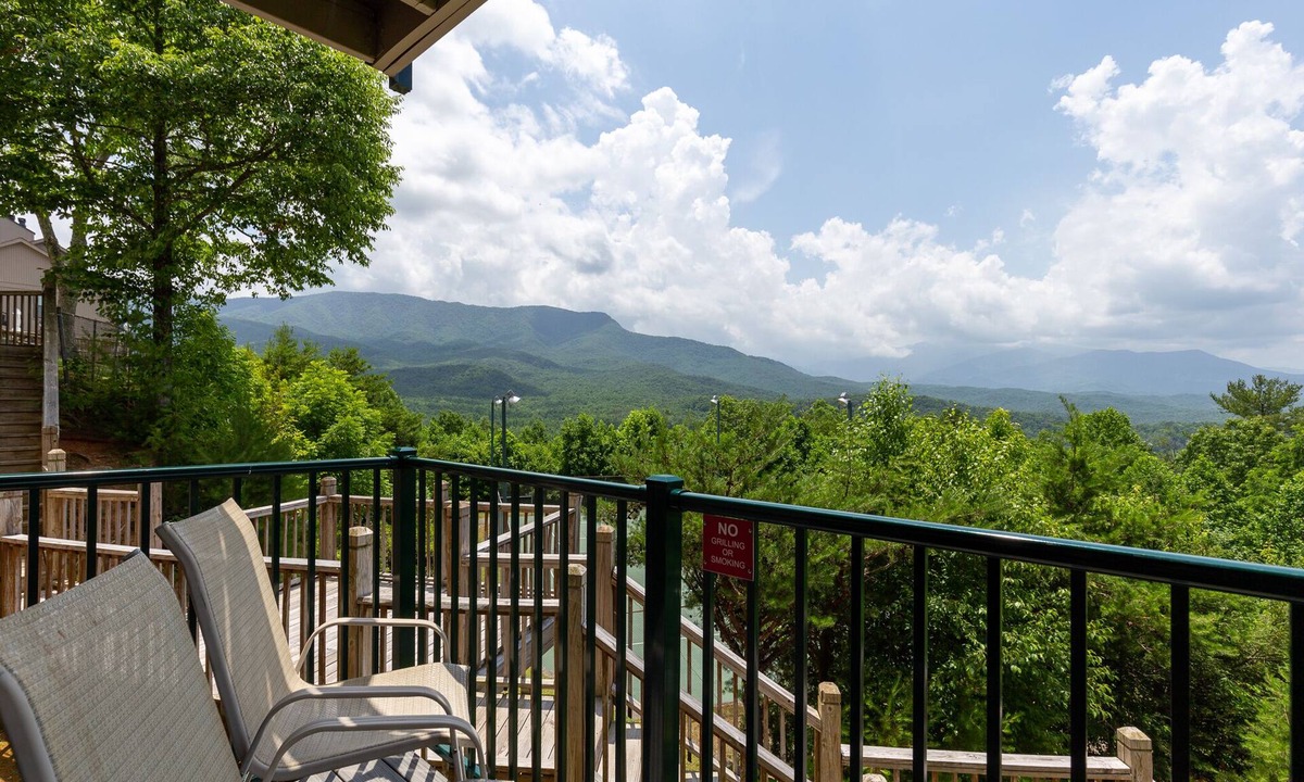 Gatlinburg Condo | Deer Ridge E108 | Balcony, Resort Pools, Tennis + Picnic Area