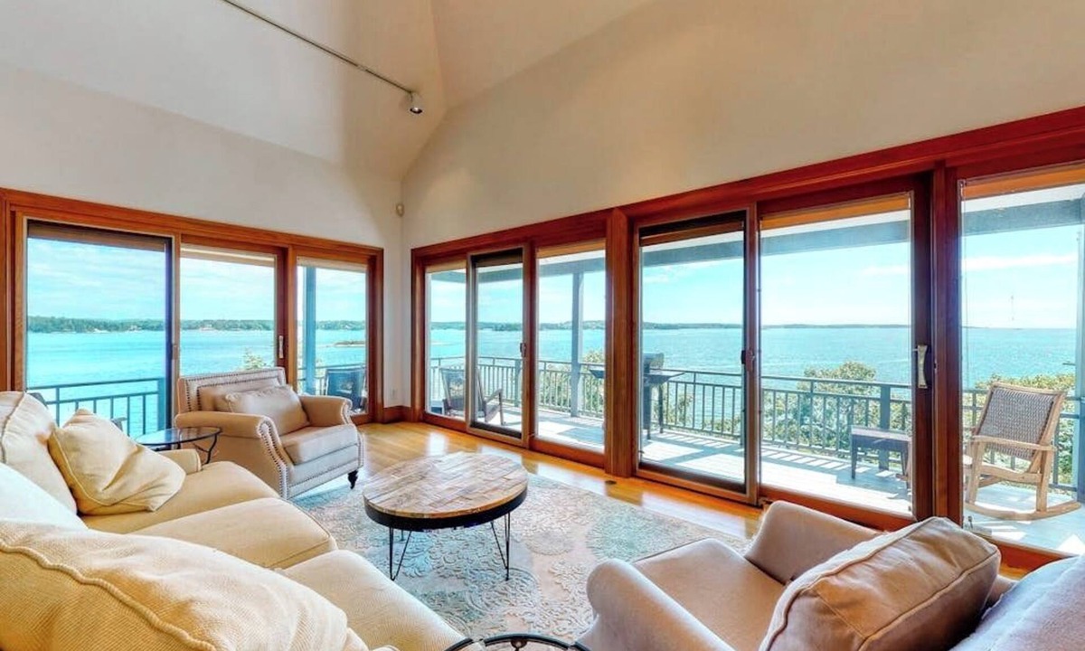 Isle of Springs House | Delightful oceanfront home with amazing views, wrap-around deck & two fireplaces