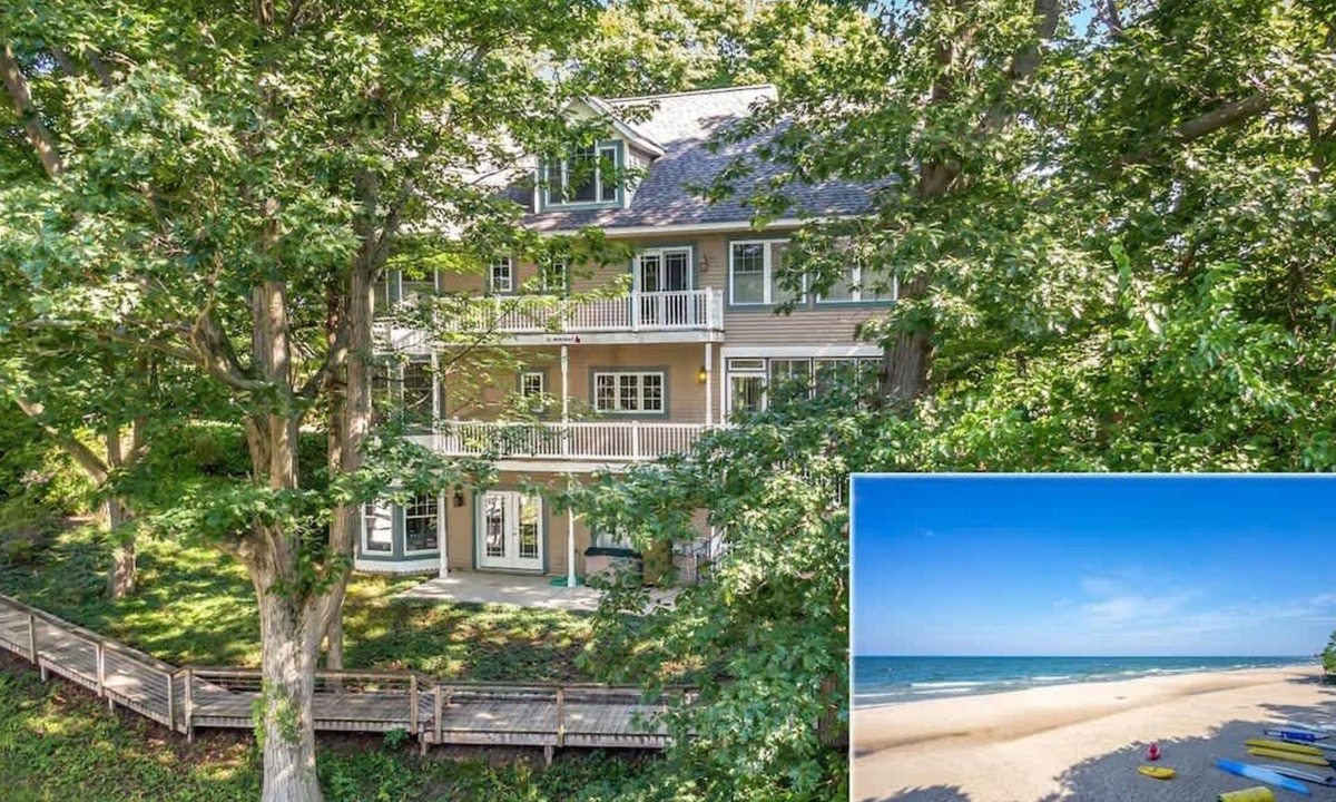 Macatawa House | Delightful Private Wooded Setting Stunning Harbor Views, Private Beach Access, Tennis