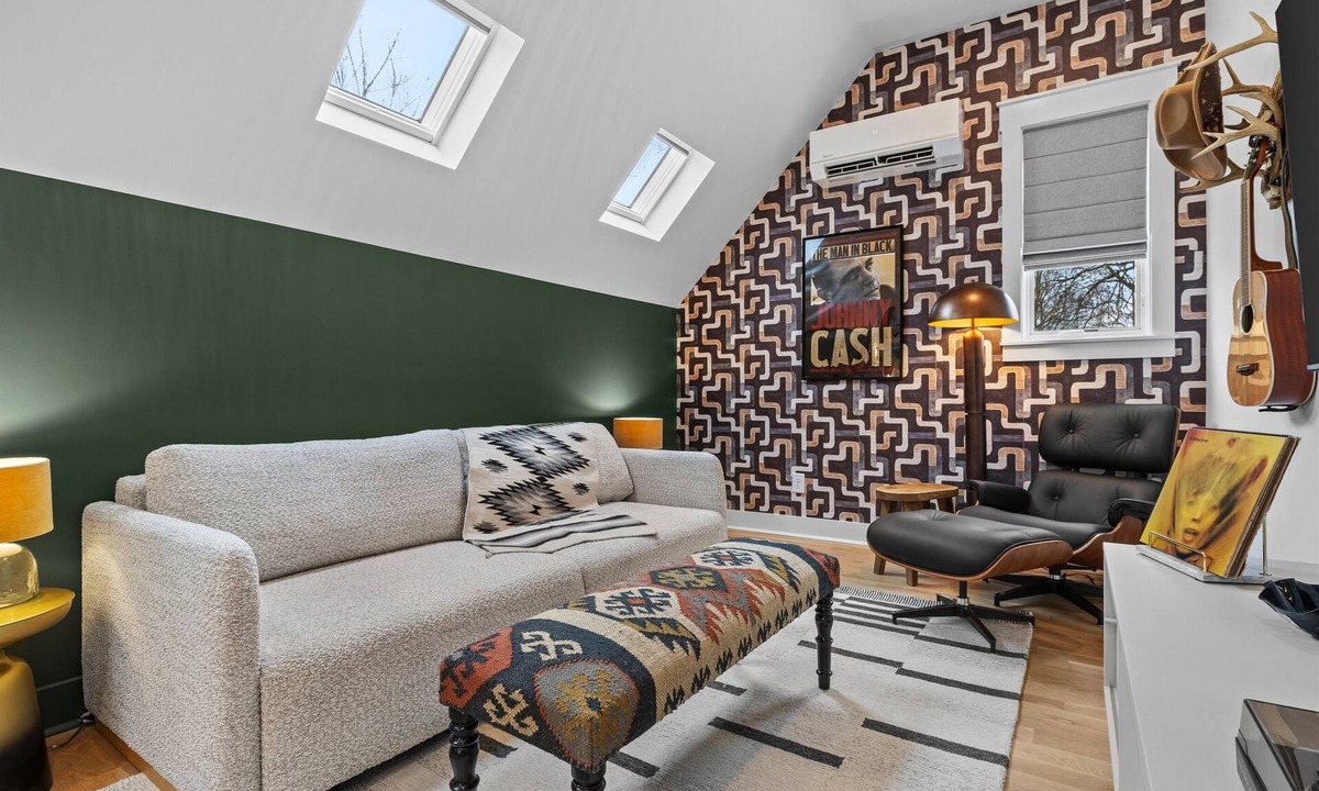 Eastwood House | Designer East Nashville Retreat with Skylights, Walkable, Private Parking