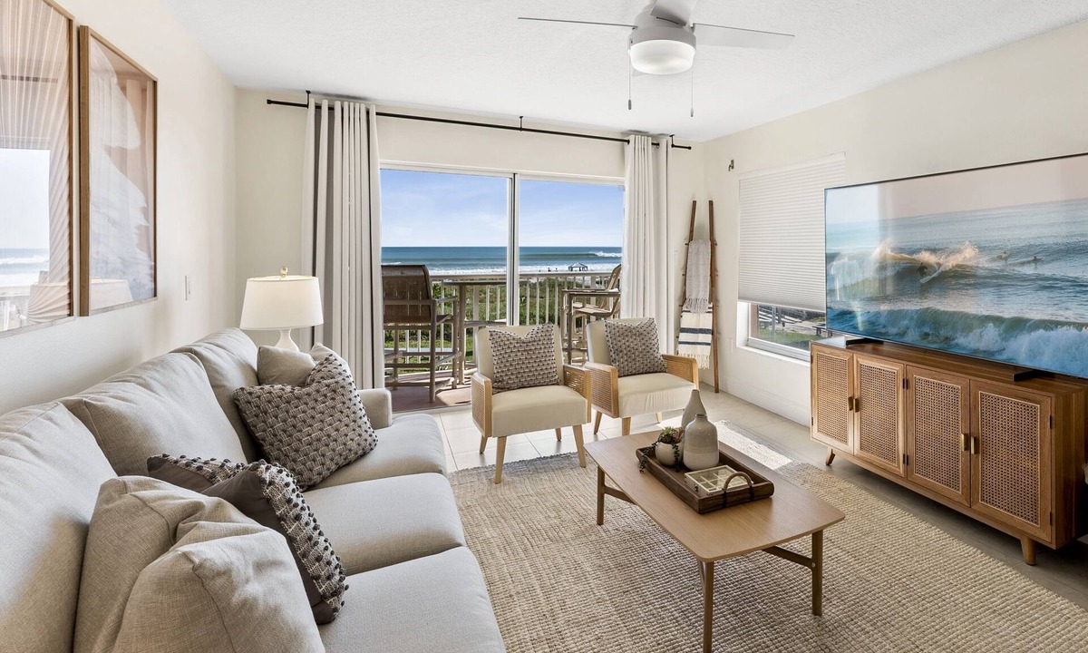 Cocoa Beach Condo | Direct Oceanfront Condo w/A+ Views - Large 3 BR w/2 Ocean Facing Balconies!