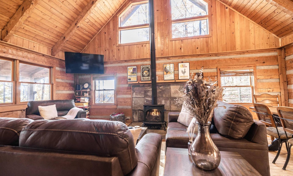 Candler Cabin | Dog Friendly Cabin near Asheville. Fenced Yard, Hot Tub, WiFi, Fireplace.