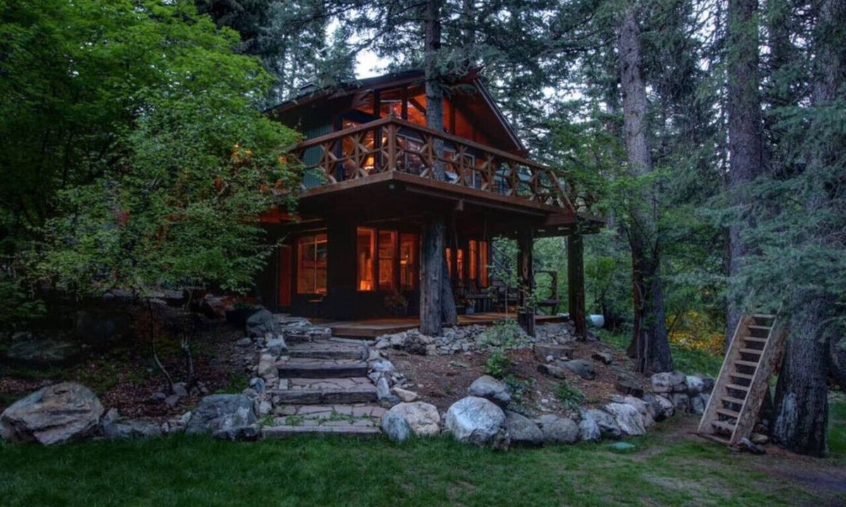 Sundance Cabin | Elevated creekside escape Set in the trees Hot tub Private setting Above Sundance Canyon