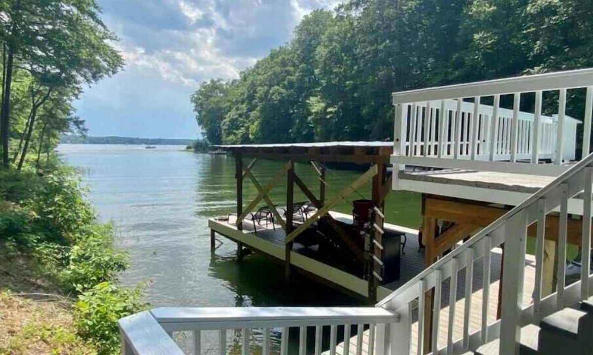 Littleton House | Enjoy Lake Gaston with our private dock and deep water.