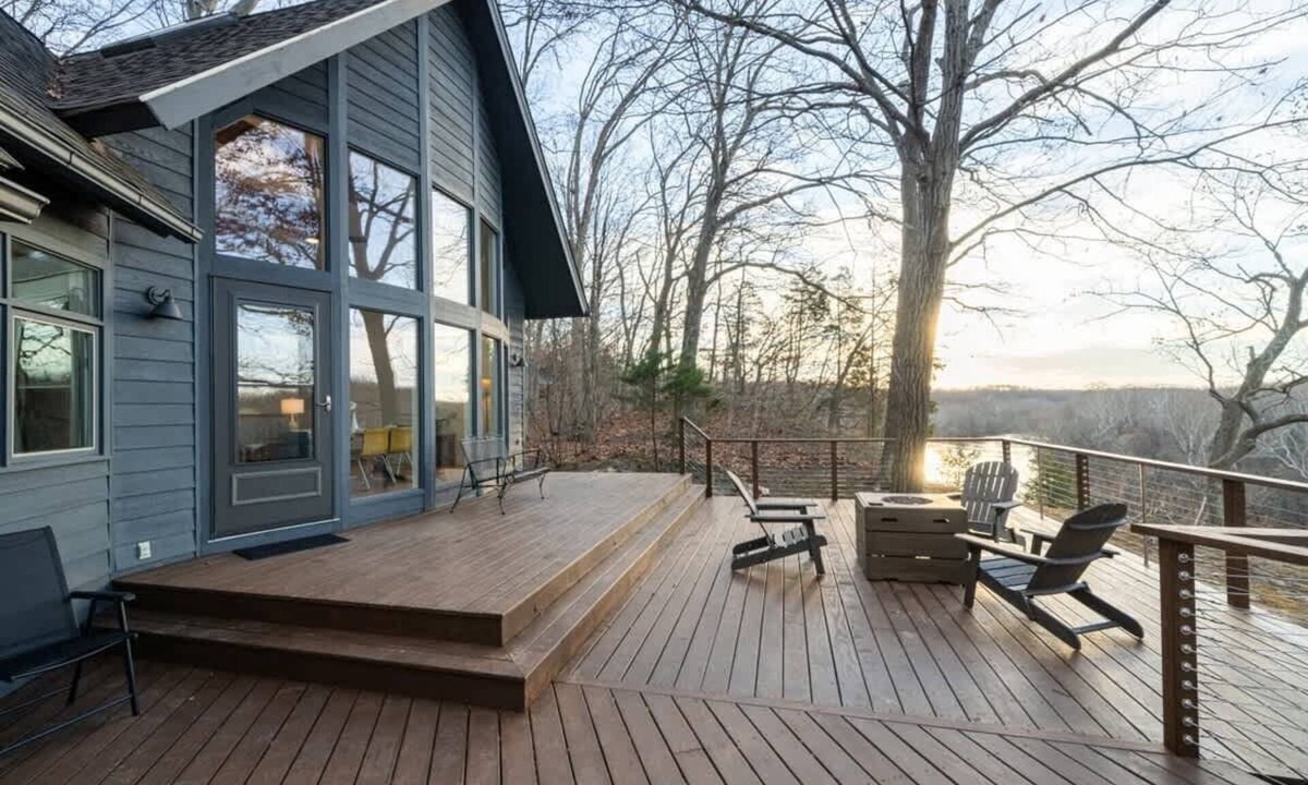 Shepherdstown House | Exclusive Wooded Chalet w Magnificent River Views