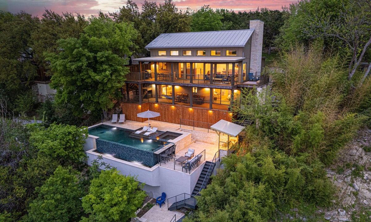 Volente Villa | Family & dog friendly luxury waterfront home with pool, hot-tub and boat dock