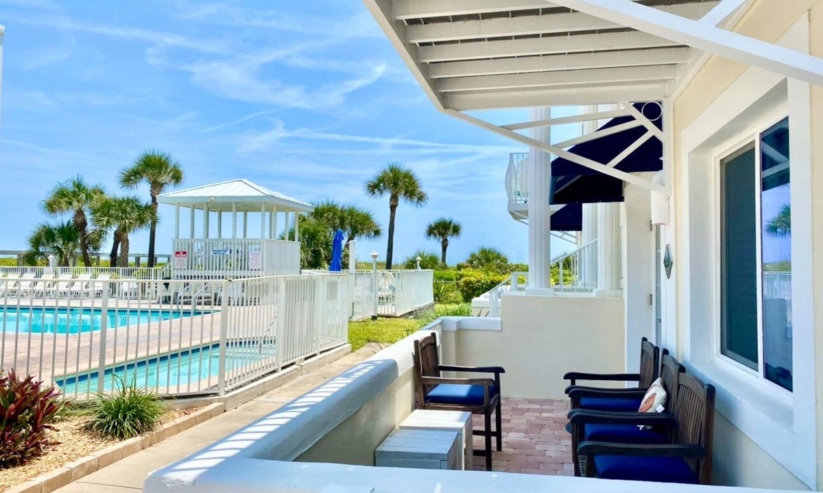 Port Canaveral Condo | Family Friendly Oceanfront~Ground Floor~Private Beach~Spa~Pool View~Beach Gear ⛱️