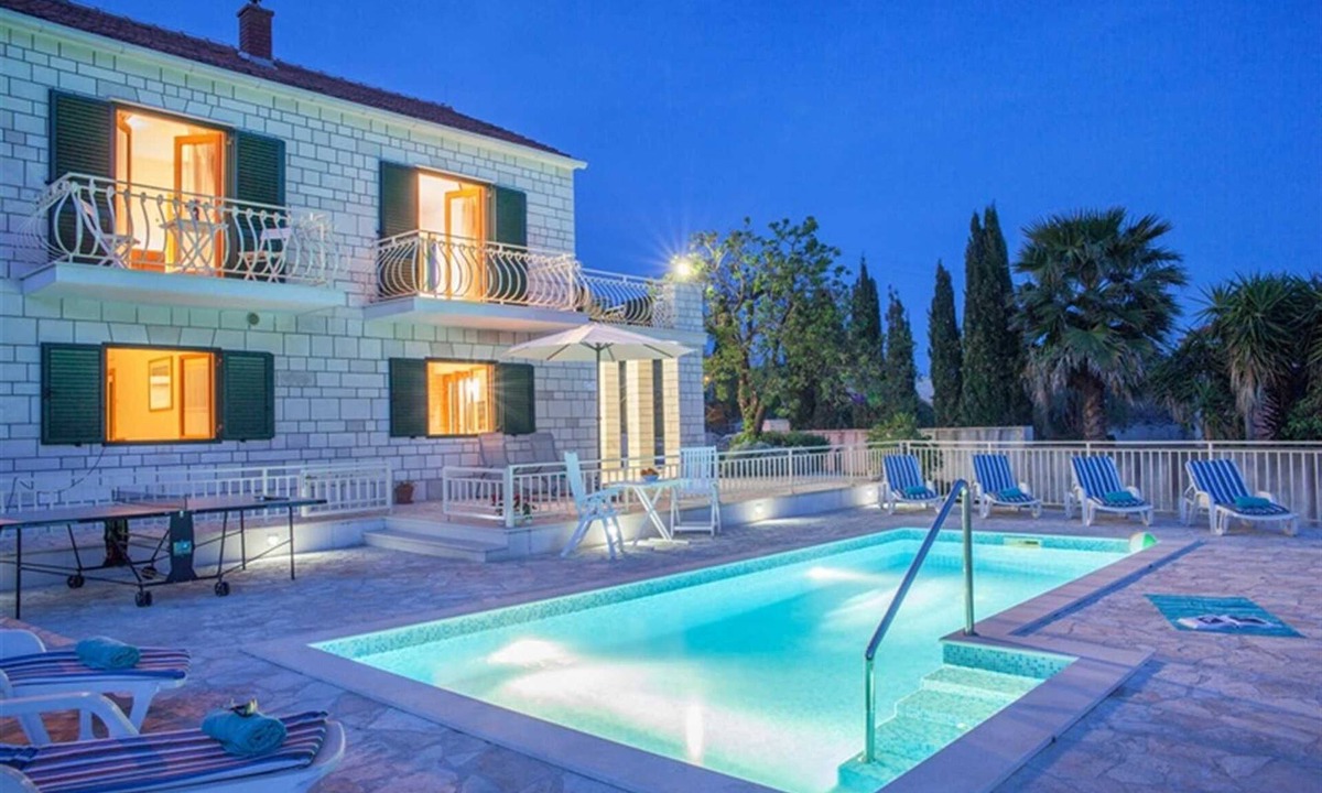 Sumartin Villa | Family Villa Vjeka with Private Pool, playground in Sumartin, Brac Island