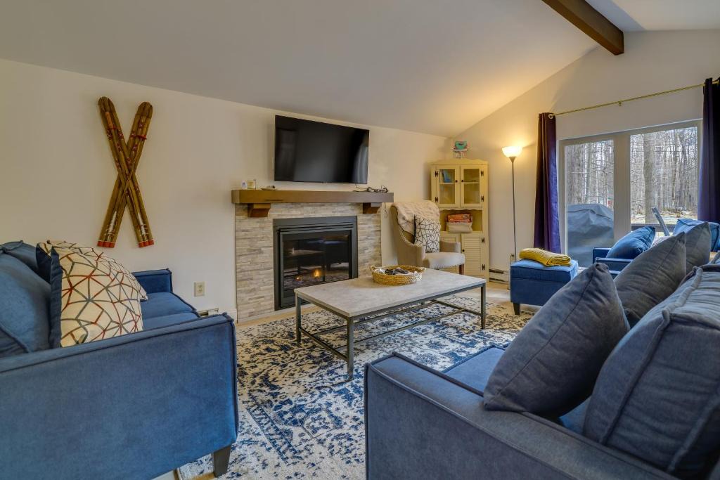 Thornhurst House | Fire Pit & Deck: Inviting Pocono Lake Home