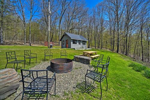 Milford Apartment | Fire Pit + Gas Grill: Secluded Studio in Milford!