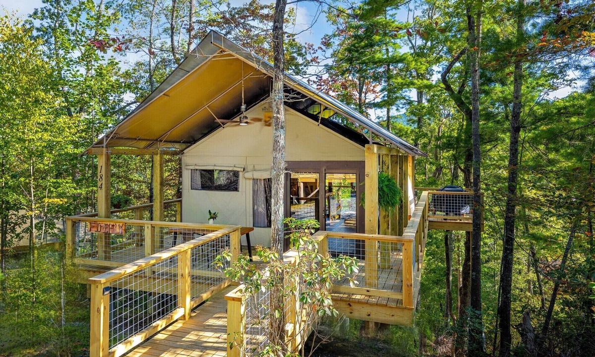 Zirconia Cabin | Firefly Tree Tent with Private Waterfalls & Hiking