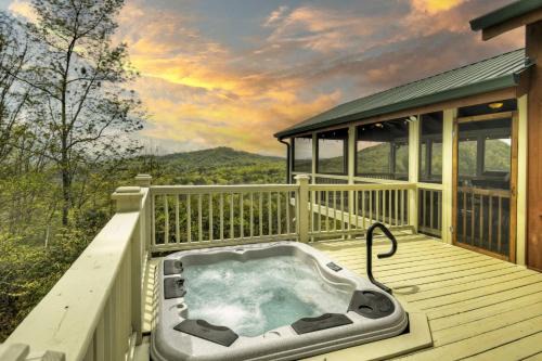Mineral Bluff Villa | Fireside Bluff - Relax around the fire with lush views