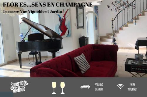 Fleury-la-Riviere House | FLORESSENS EN CHAMPAGNE Terrasse privative sur le vignoble