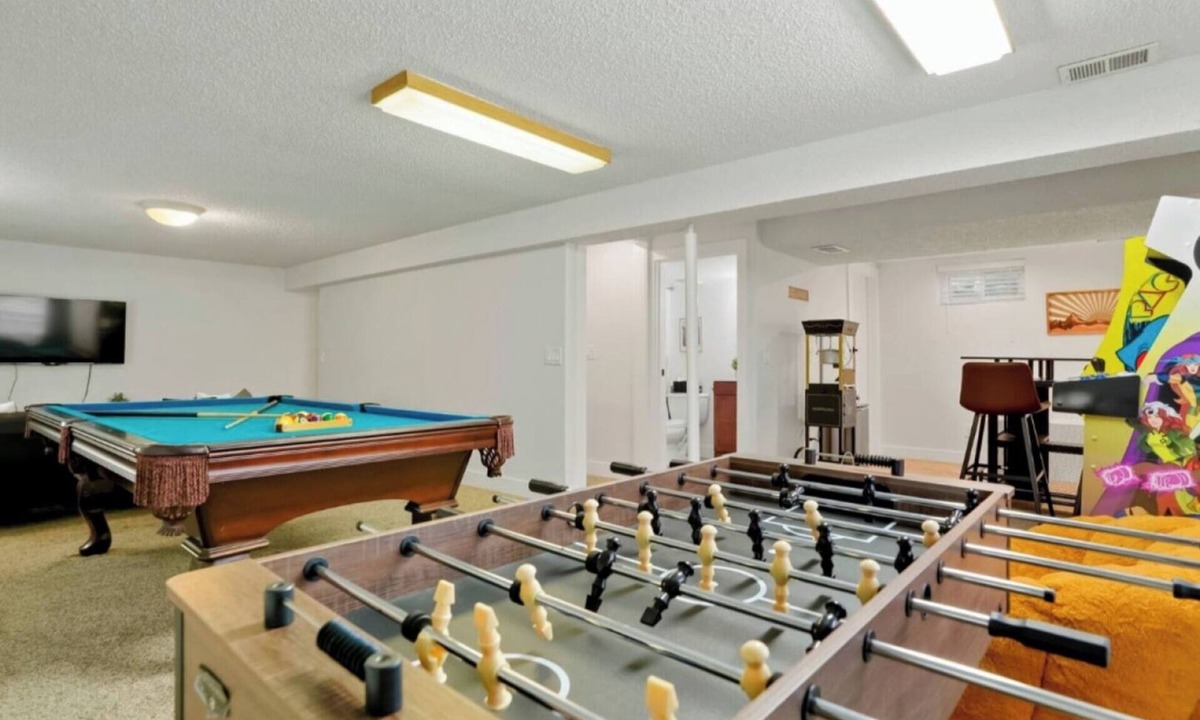 West Westminster House | Game Room Fire Pit Arcade Outdoor Dining