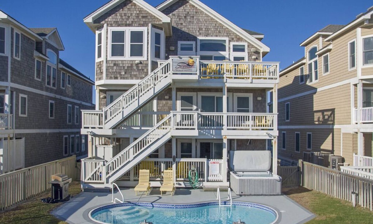 Nags Head House | Giggling Gecko: Oceanfront, Private Pool, Hot tub