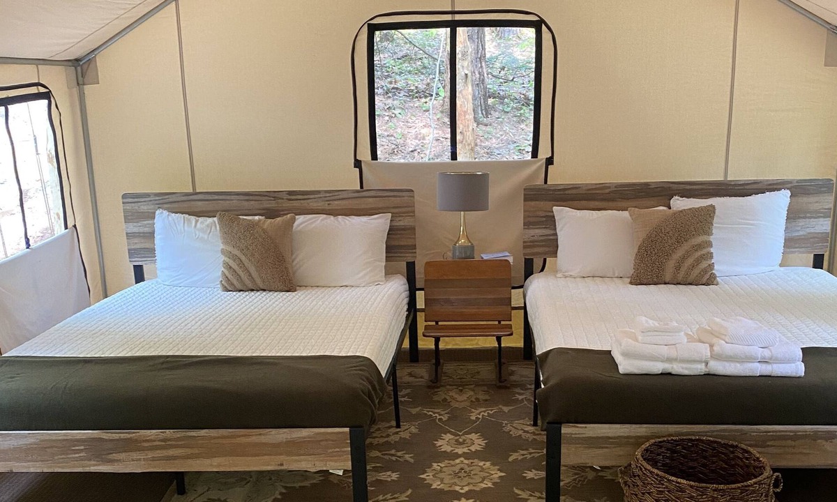 Middle Grove RV Rental | Glamping Tent/ electricity/ on stream