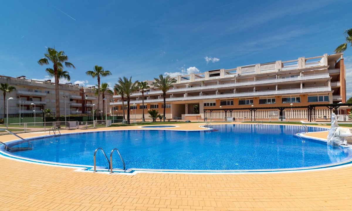 Playa de Almarda Apartment | Global Vacacional: Ground floor with pool in Almenara