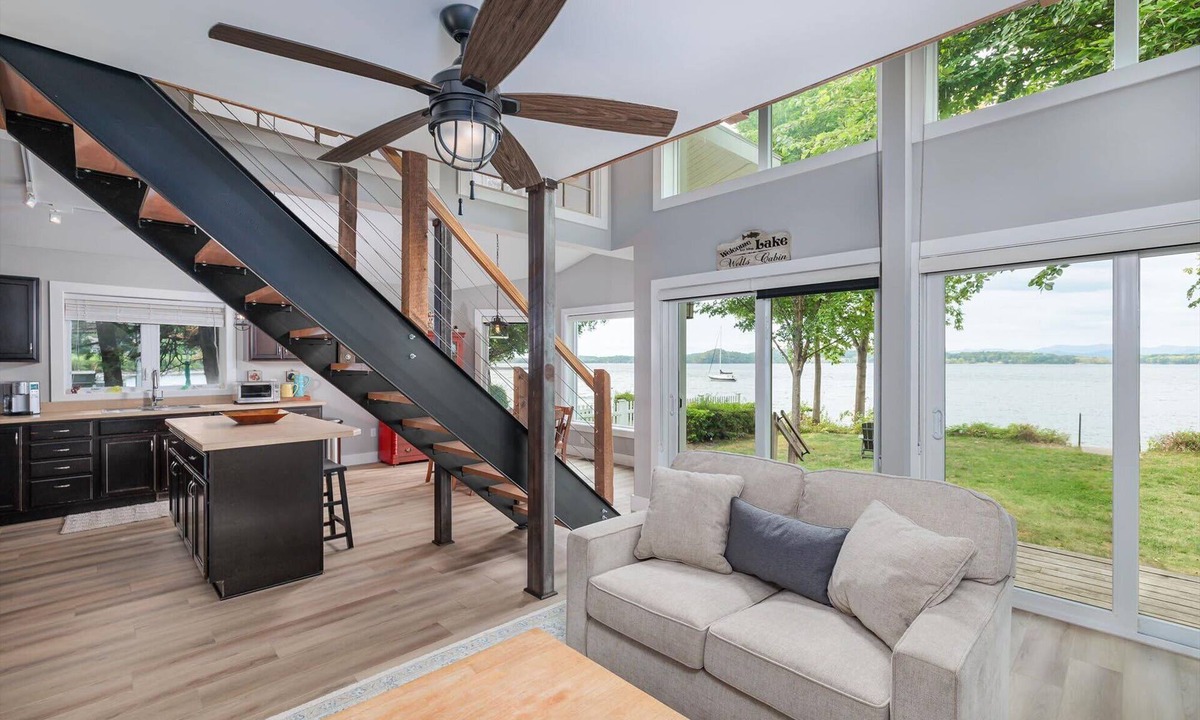 South Burlington House | Gorgeous Lakefront Home w/Private Beach & Views