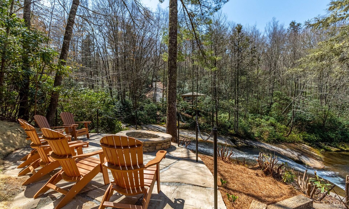 Glenville House | Gorgeous Waterfront Mountain Retreat with Firepit and Waterfall