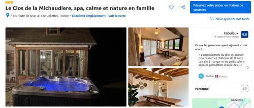 Cellettes House | Grand gite rénové, jacuzzi, jardin, rivière, calme