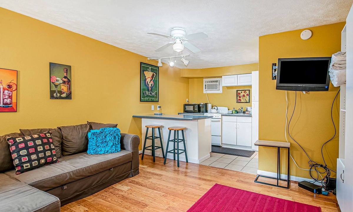 Saugatuck Condo | Ground floor studio with WiFi, large kitchenette, partial AC, and great location