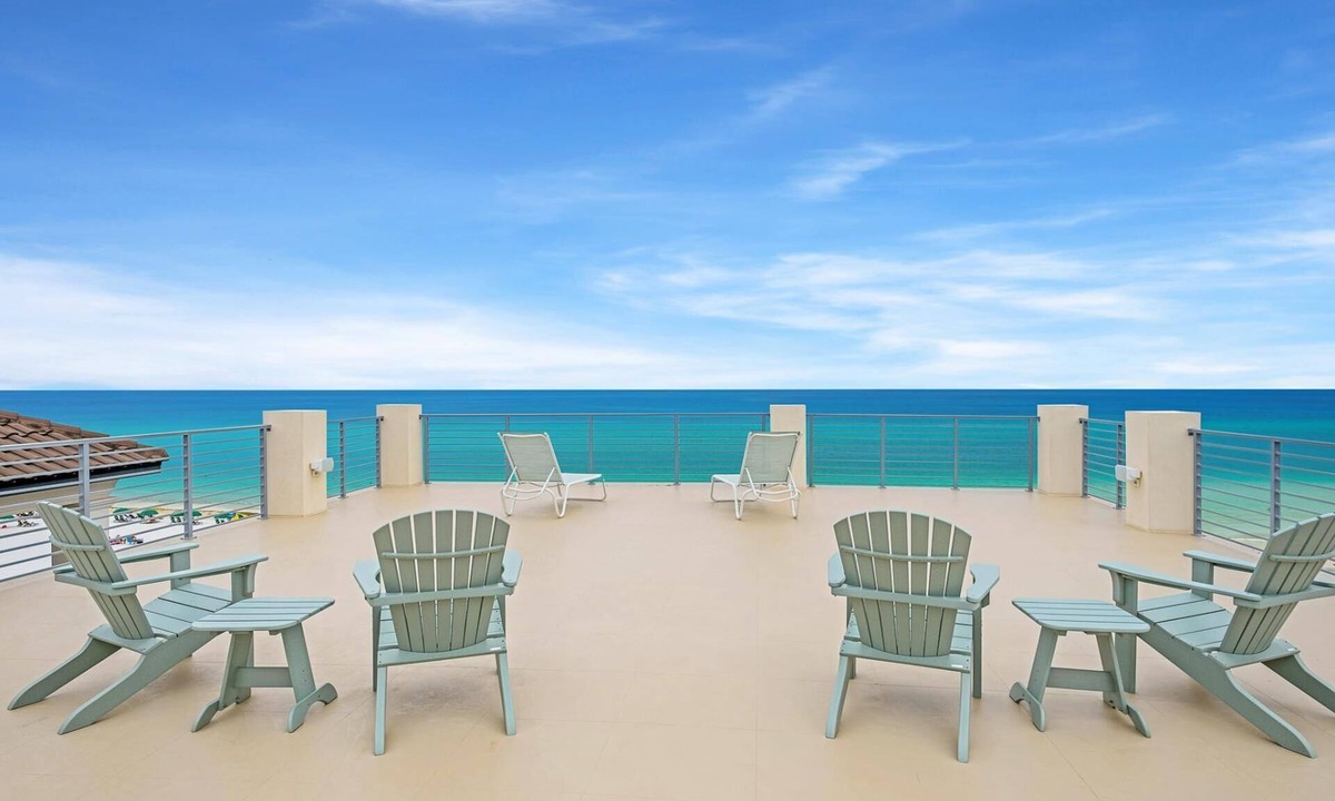 Miramar Beach House | Gulf-Front Home with Rooftop Deck, Theater, Pool and Private Beach Access