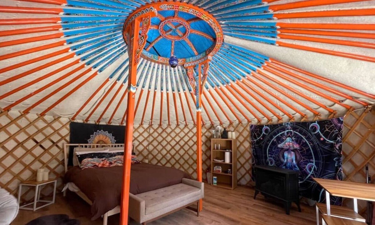 Buckley RV Rental | Heart Yurt - artisan made with cedar hot tub