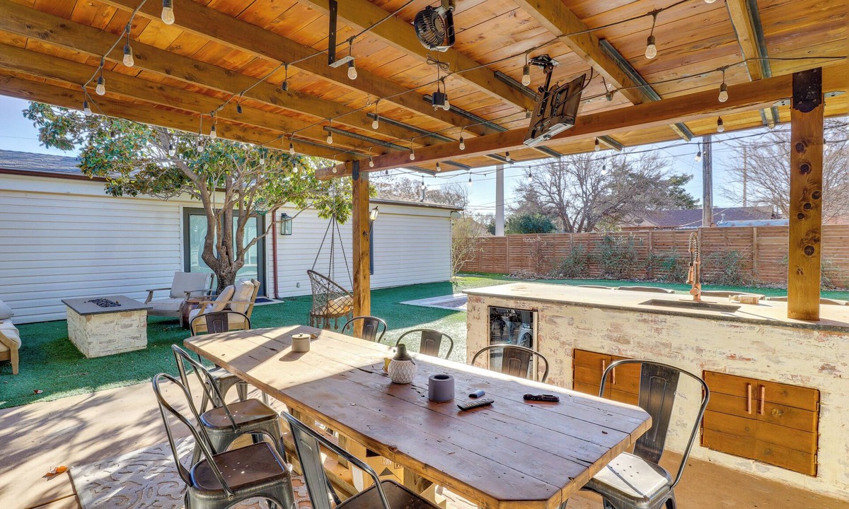 Tech Terrace House | Heated Pool + Sauna: Retreat 1 Mi to Texas Tech!