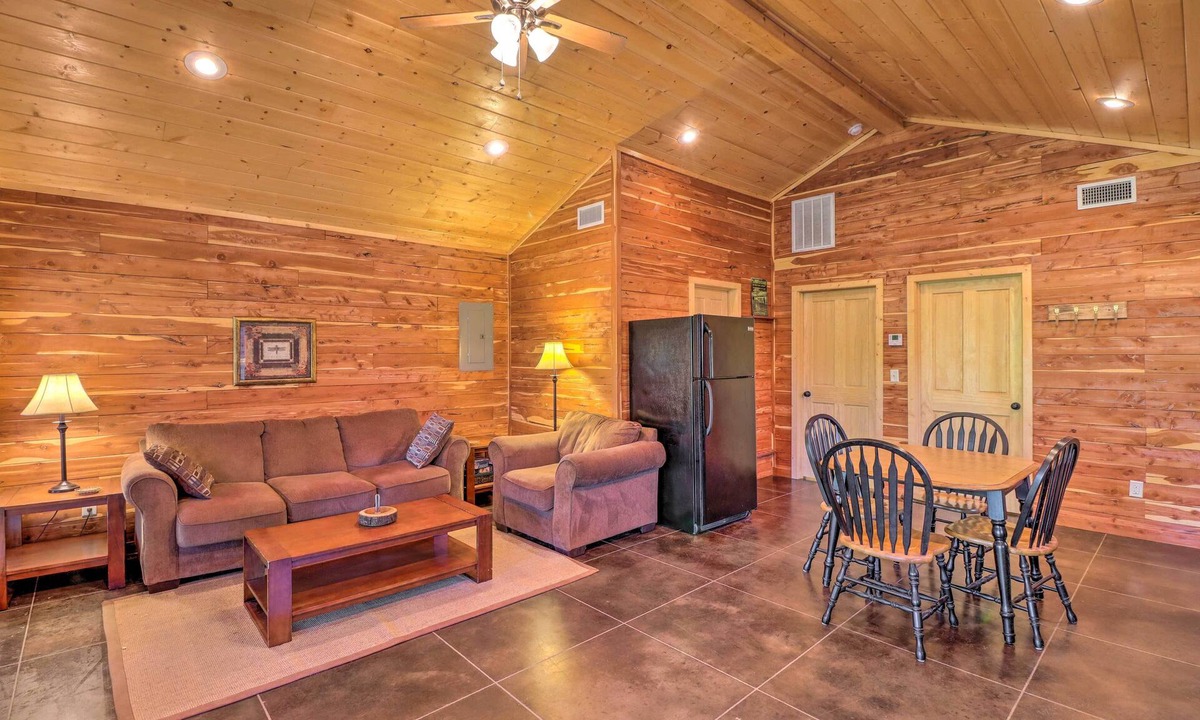 Swinging Bridge Village Cabin | Heber Springs Cabin w/Deck + River Views!