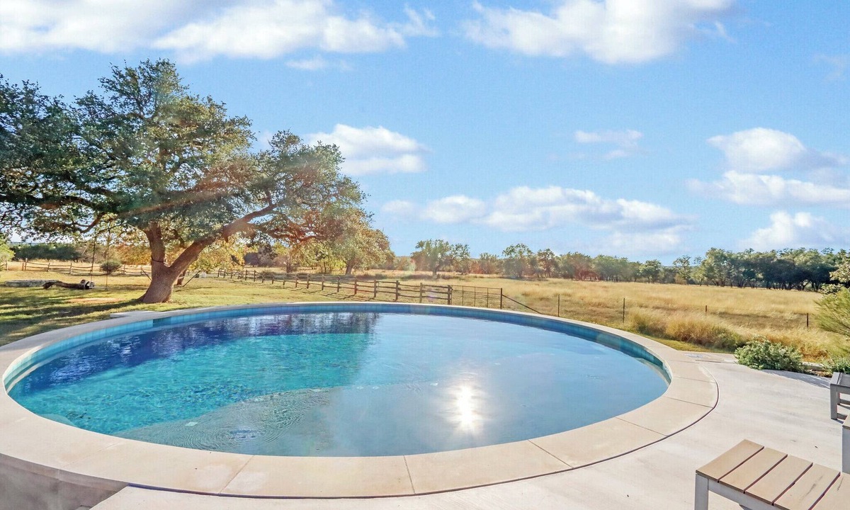 Johnson City House | Hill Country Ranch with Pool, Bunkhouse, Pickleball & Sunset Views