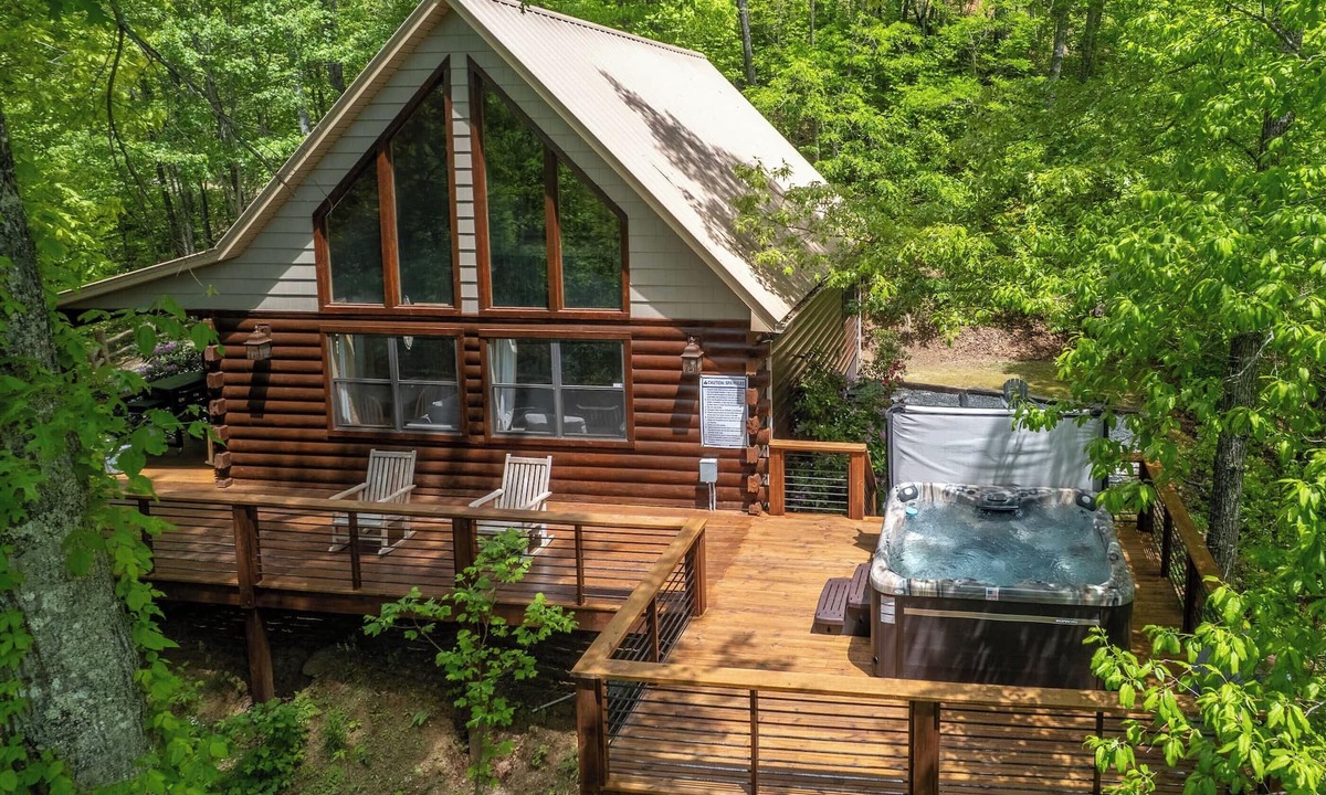 Bryson City Cabin | Hot Tub - Views - Open Large Wrap Around Deck