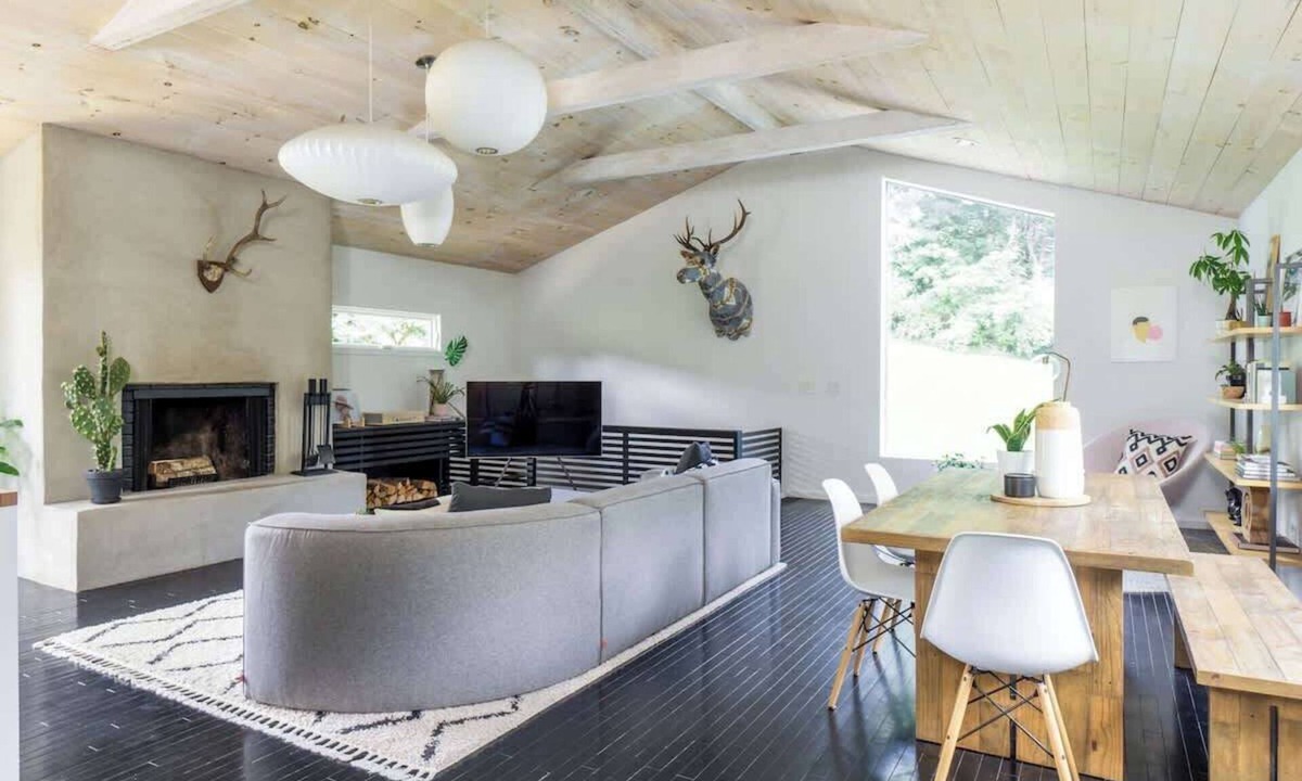 Kerhonkson House | Hudson Valley Black Barn: Fireplace, Firepit & Views