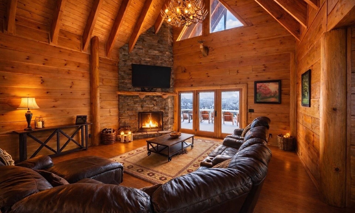 Dobson Cabin | Huge Mountain Estate,Blue Ridge View, Sleeps 18, Hot Tub, Deck, & Game Room