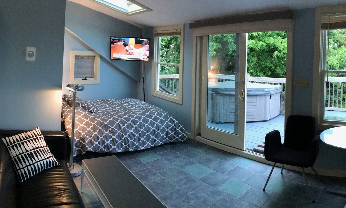 Lubec Apartment | In Town Private Studio with Hot Tub!