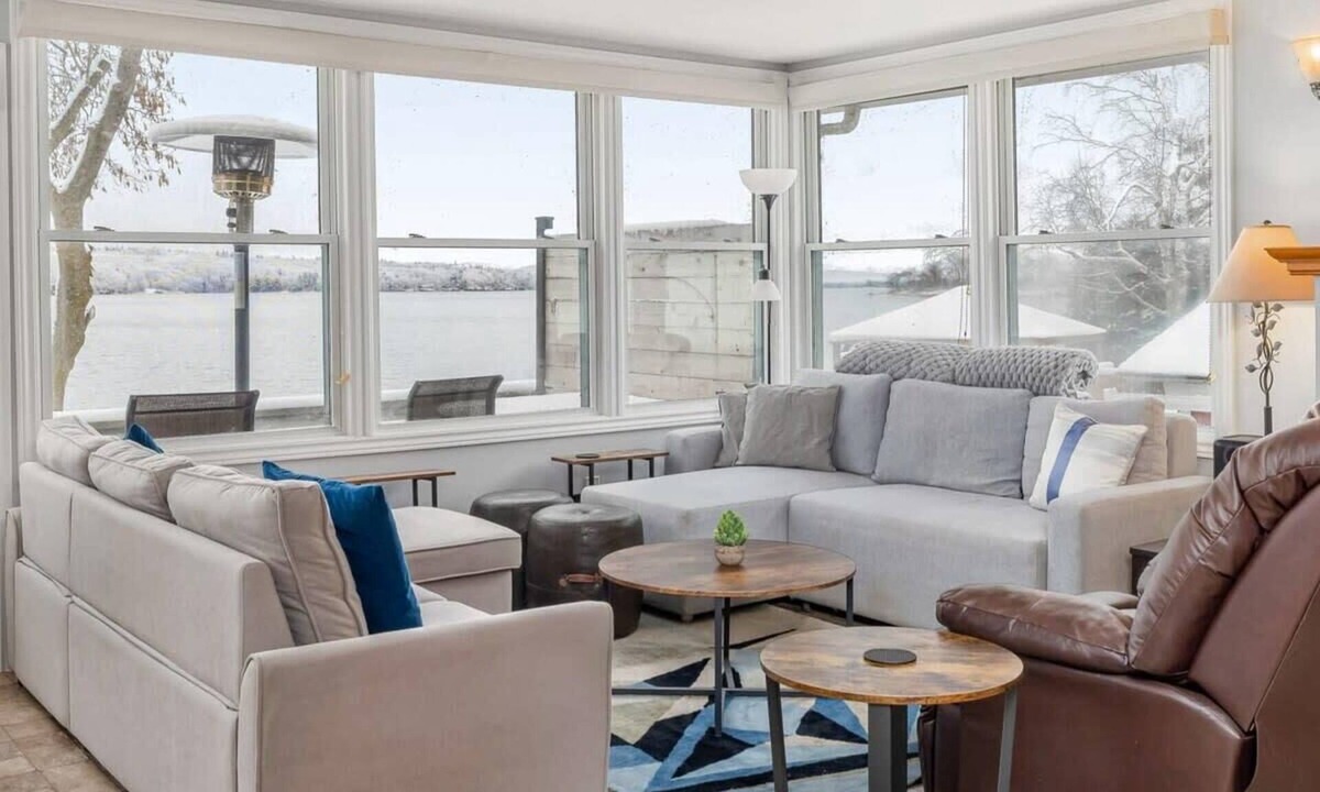 Rideau Lakes House | Incredible water view with canoe and kayaks