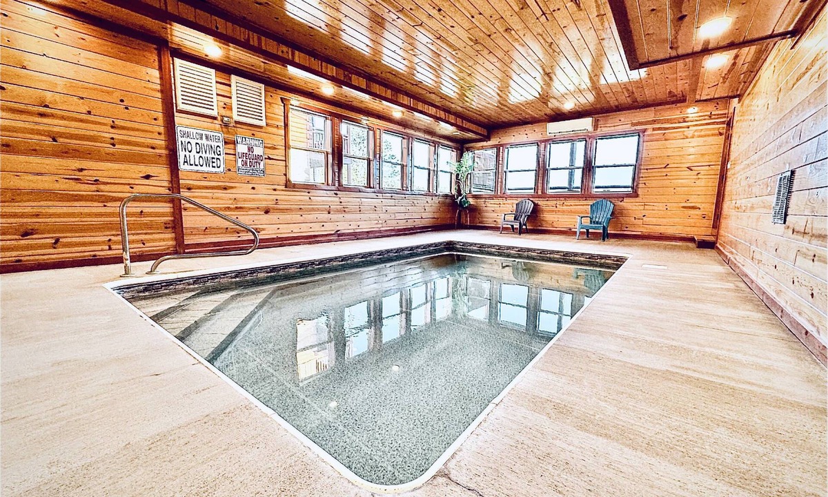 Sevierville Cabin | Indoor Pool, Theater, VIEWS, Hot Tub, Themed Bedrooms, Game Room & Free Tickets! 6 BR Large Cabin