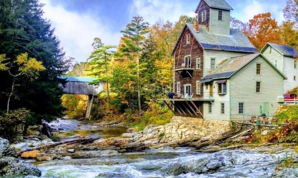 Clarendon Other | Kingsley Grist Mill, Covered Bridge and Waterfall.