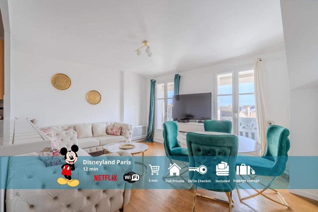 Bailly-Romainvilliers Apartment | L'Amandier, 4 personnes 12 min Disneyland Paris