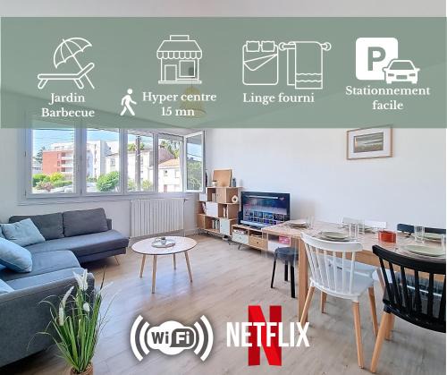 La Roche-sur-Yon Apartment | L'Urbaine, Maison de ville spacieuse, Jardin, WIFI