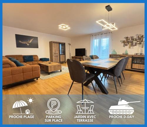Tour-en-Bessin House | La clé des champs Maison plain pied lumineuse bien équipée, séjour spacieux, belle terrasse aménagée, garage, grand jardin clos, parking, près de Bayeux et Omaha Beach, chiens bienvenus