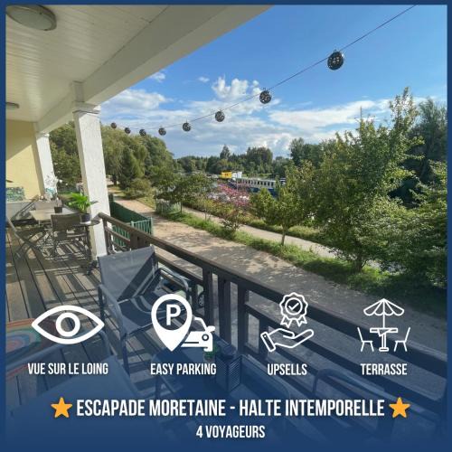 Moret-sur-Loing Apartment | La Halte- Vue Rivière- Élégant T3- Parking- RDC