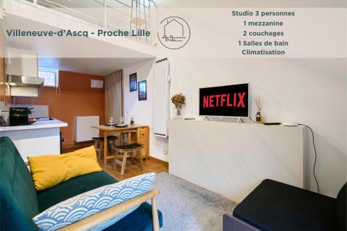 Ascq Apartment | La Mezzanine - Stade Mauroy, gare 3 min