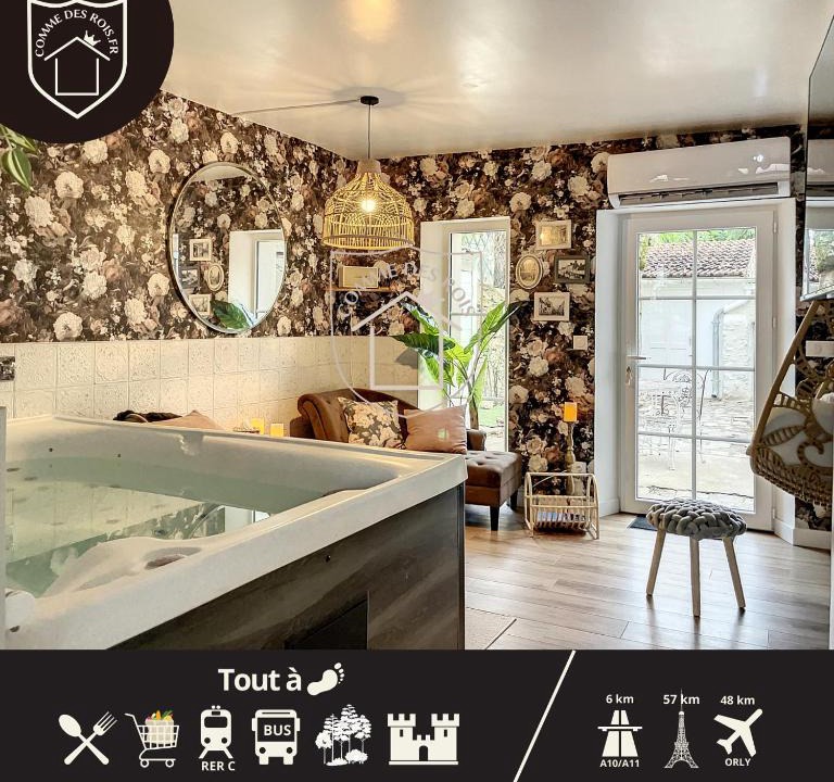 Dourdan Villa | La Romantique des Rois - Jacuzzi & Sauna privés