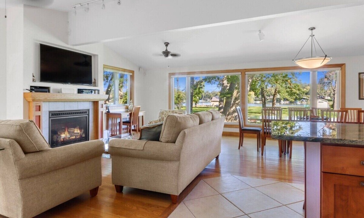 Powers Lake House | Lake Benedict Lakefront Home with Fire Pit Large Yard Kayak Friendly