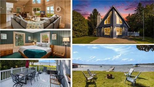 Traverse City House | Lake Leelanau A Frame Waterfront Dock Fireplace 7550