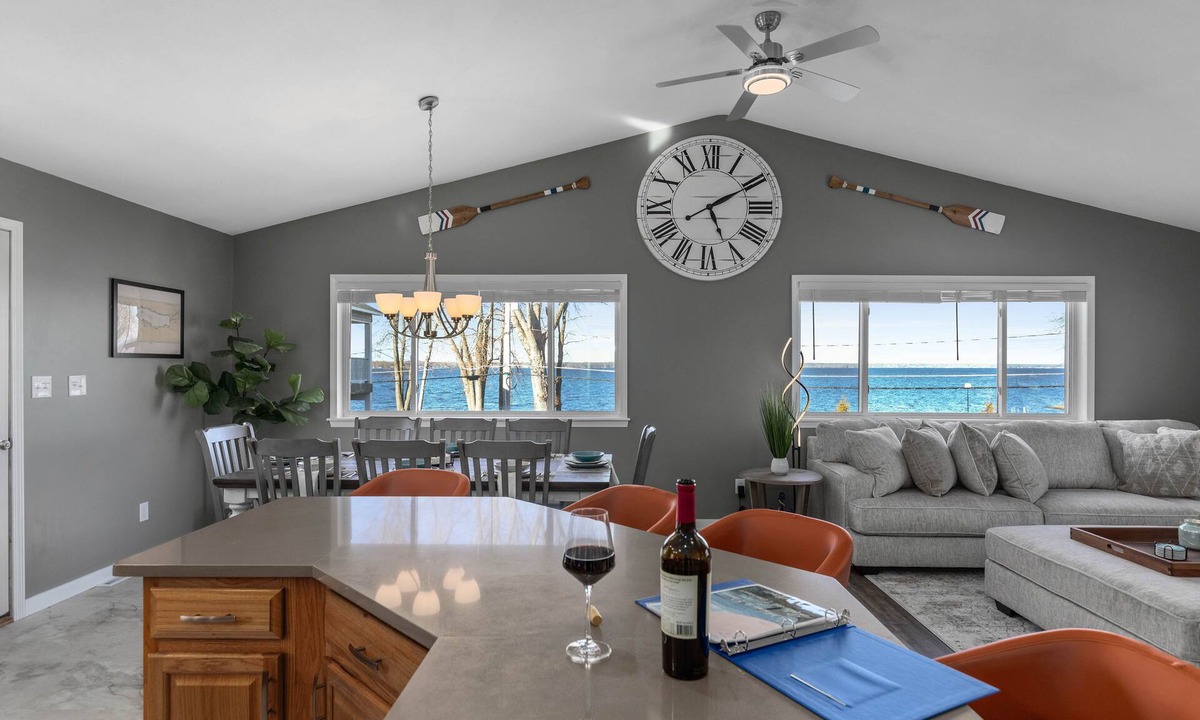 Brewerton House | Lakefront home, large firepit patio, Game room!