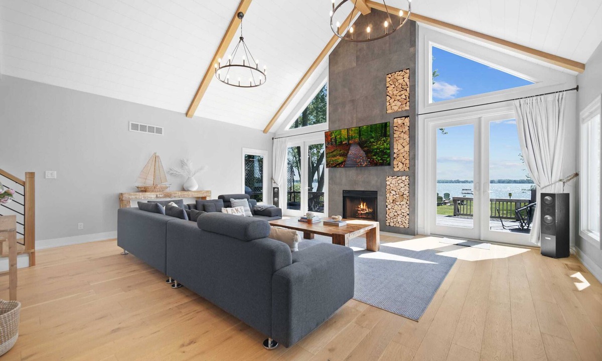 Bass Lake House | Lakefront Home with Private Pier and Fire Pit