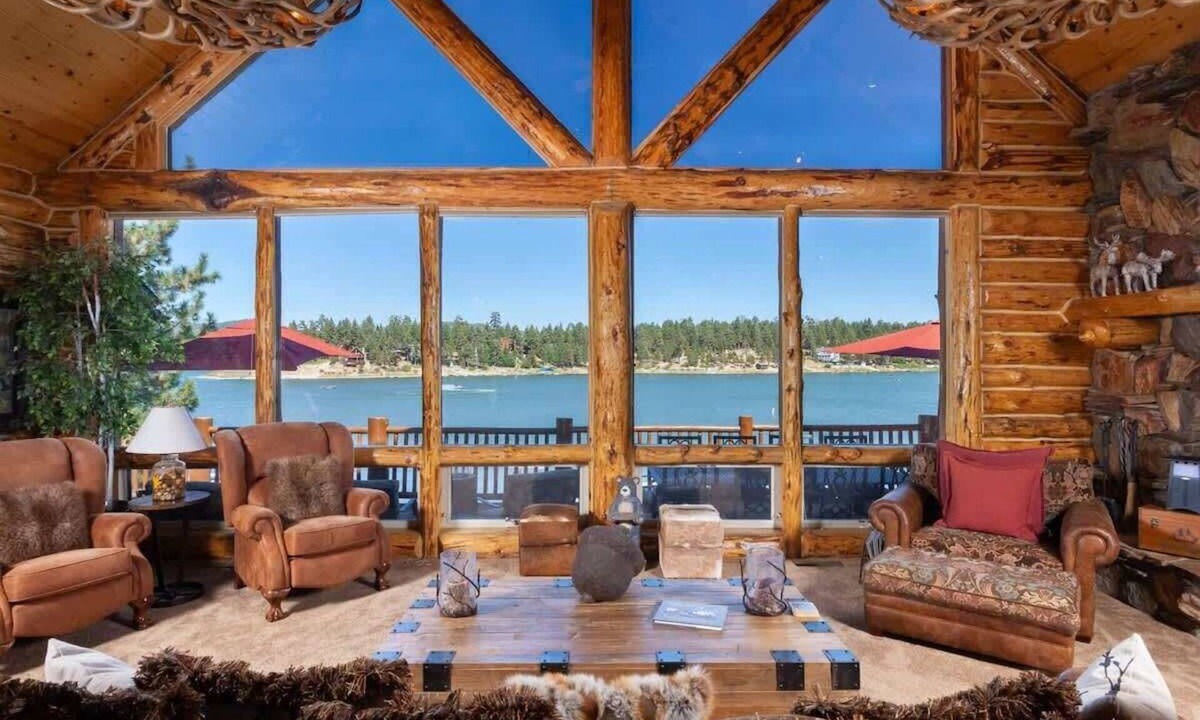 Boulder Bay House | Lakefront Luxury Log Estate with Private Dock